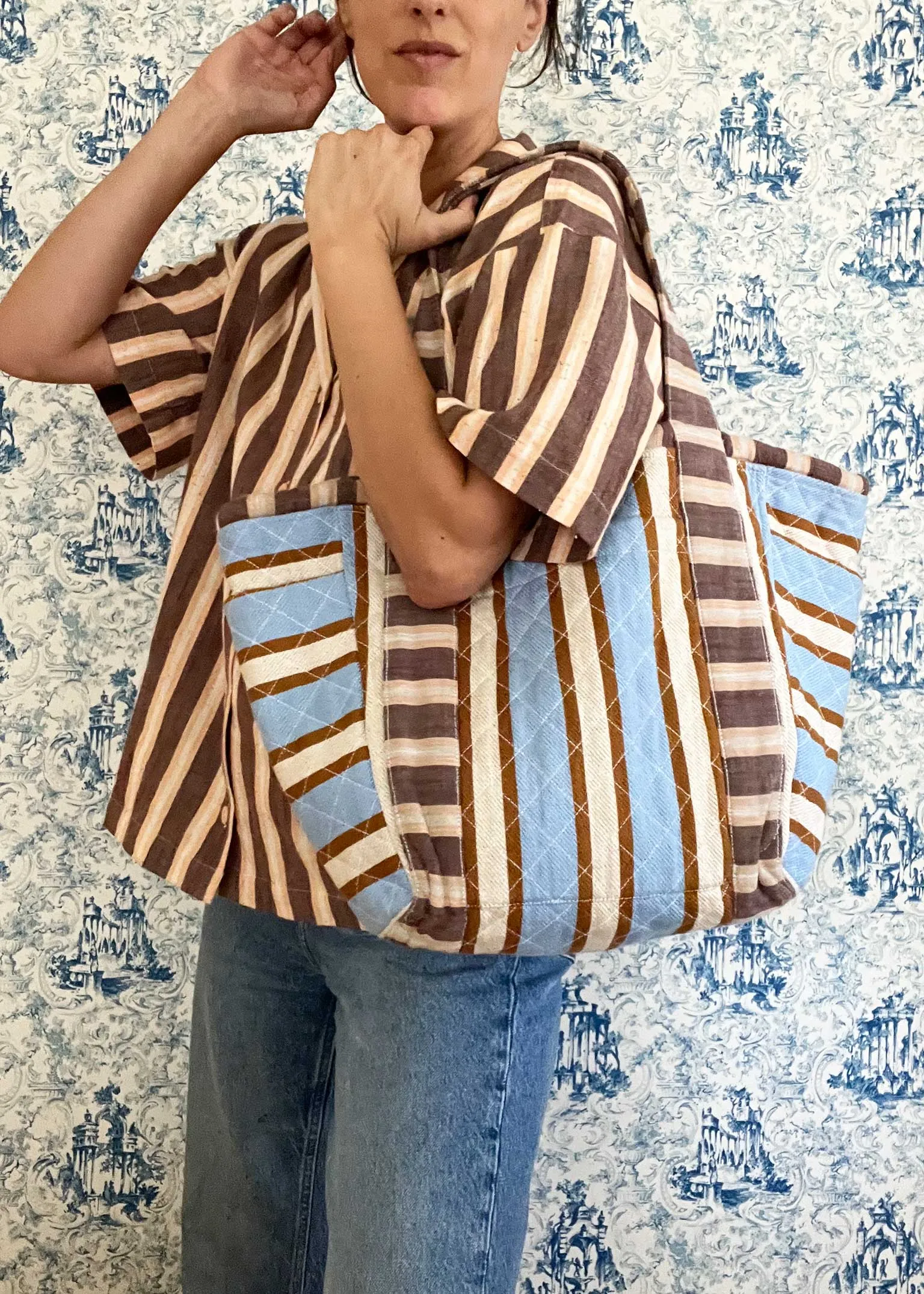 jumbo quilted tote | home | hydra sold by Ace & Jig product image thumbnail 3