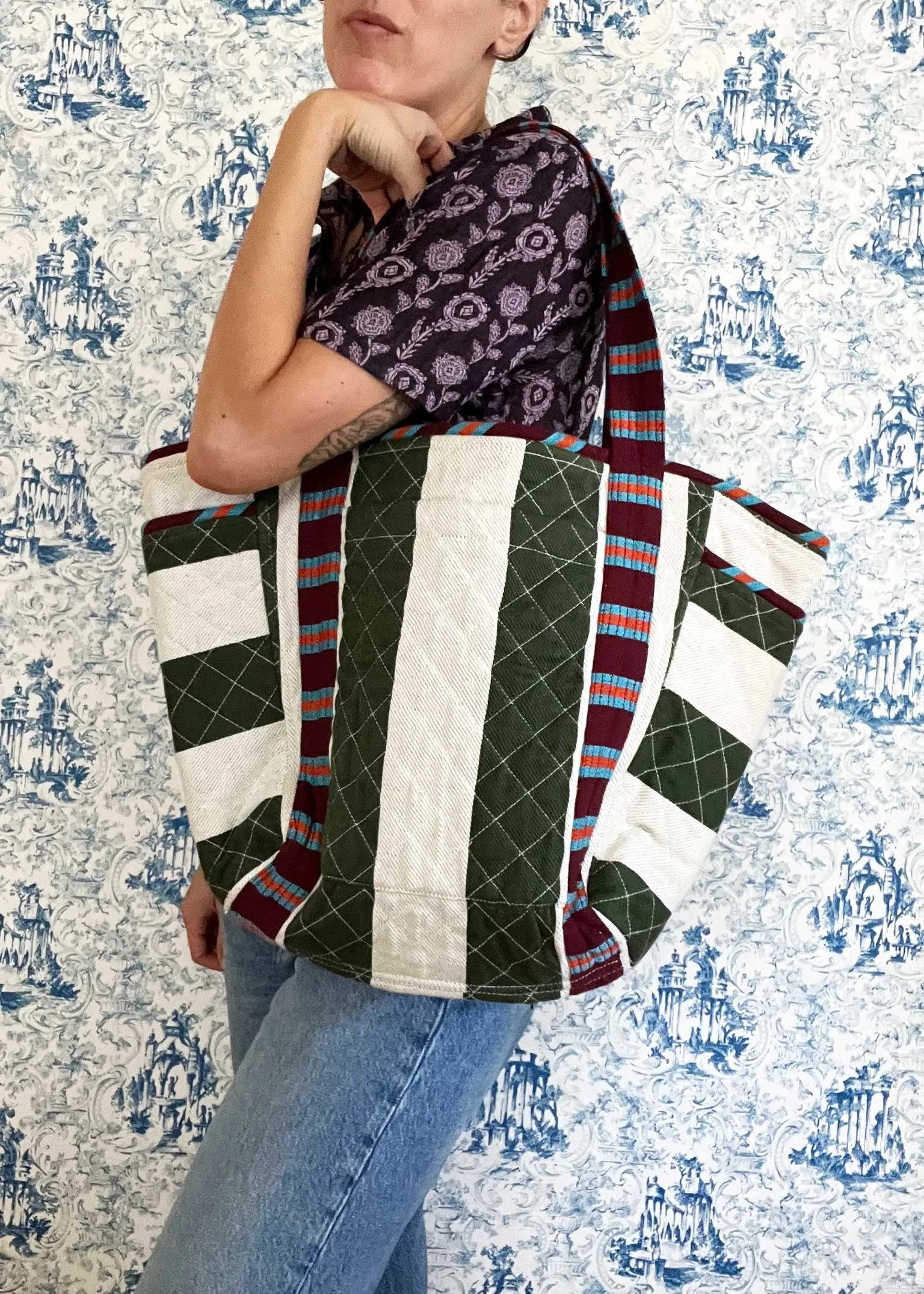 jumbo quilted tote | home | salon sold by Ace & Jig product image thumbnail 3