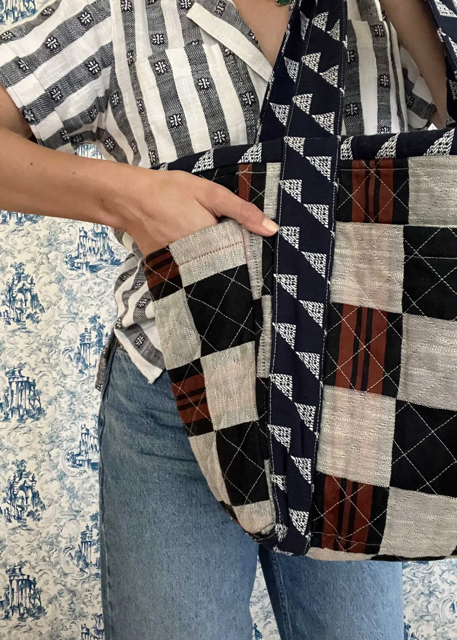 jumbo quilted tote | home | switch sold by Ace & Jig product image thumbnail 5