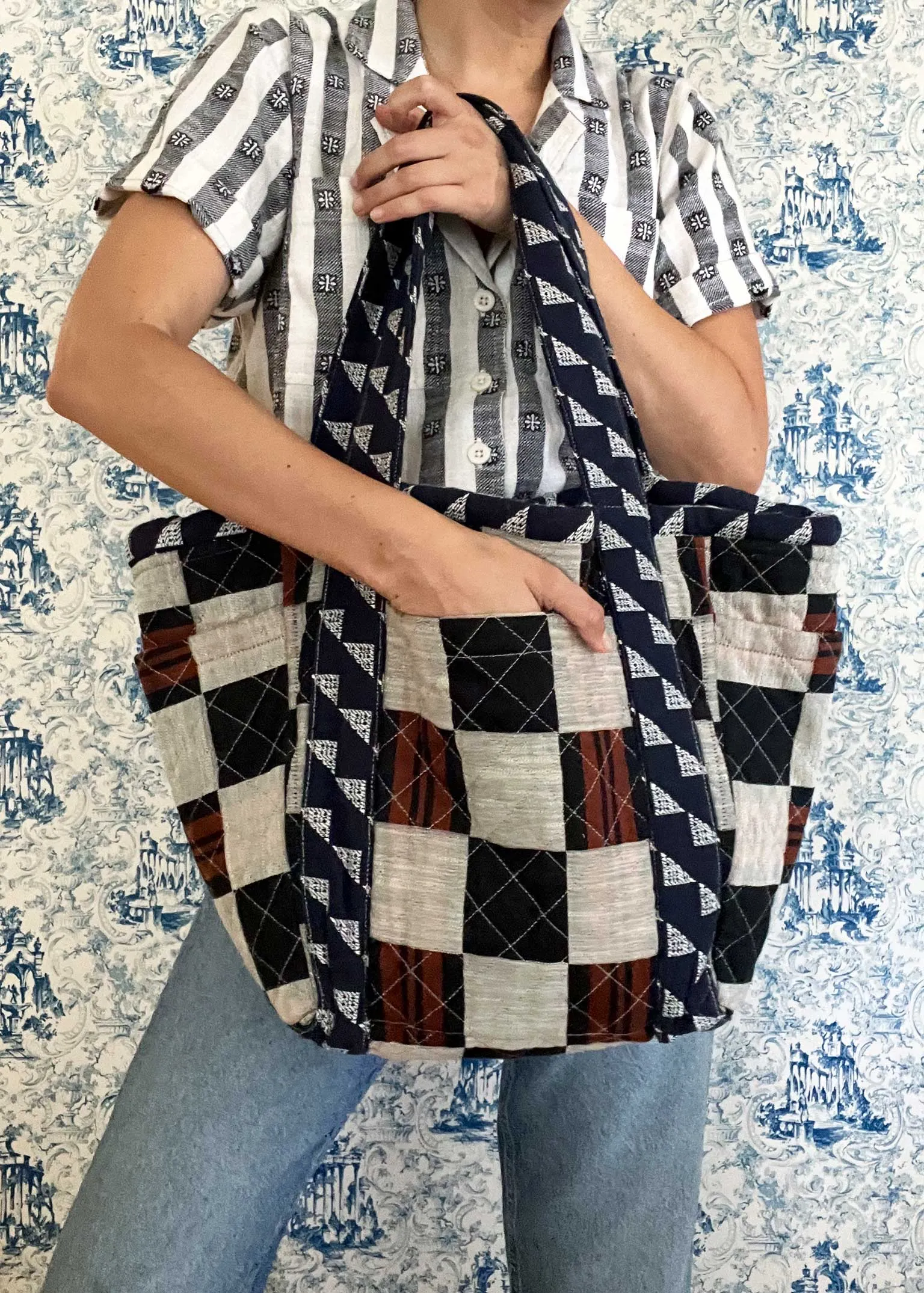 jumbo quilted tote | home | switch sold by Ace & Jig product image thumbnail 4