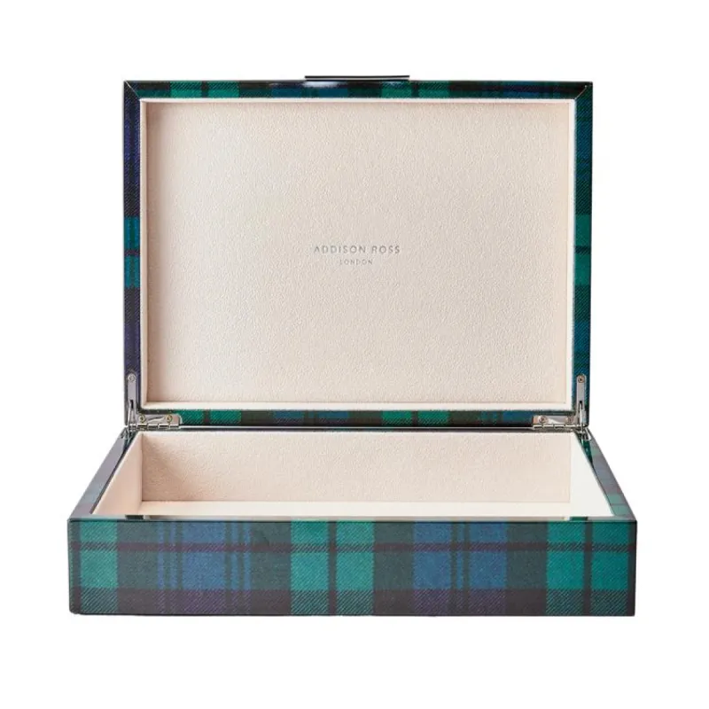 Large Black Watch Tartan Box with Silver sold by Addison Ross
