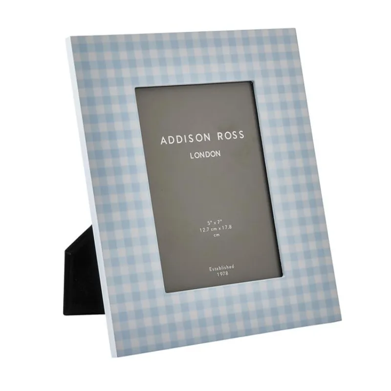 Blue Gingham Lacquer Photo Frame sold by Addison Ross
