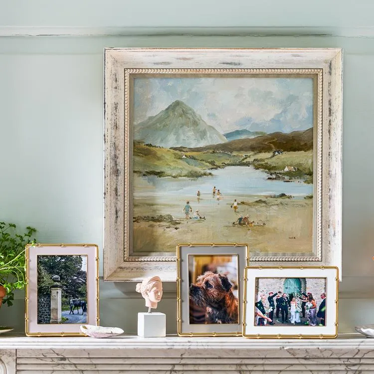 Pale Pink & Gold Bamboo Enamel Photo Frame sold by Addison Ross product image thumbnail 2