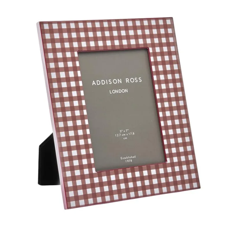 Cherry Gingham Lacquer Photo Frame sold by Addison Ross