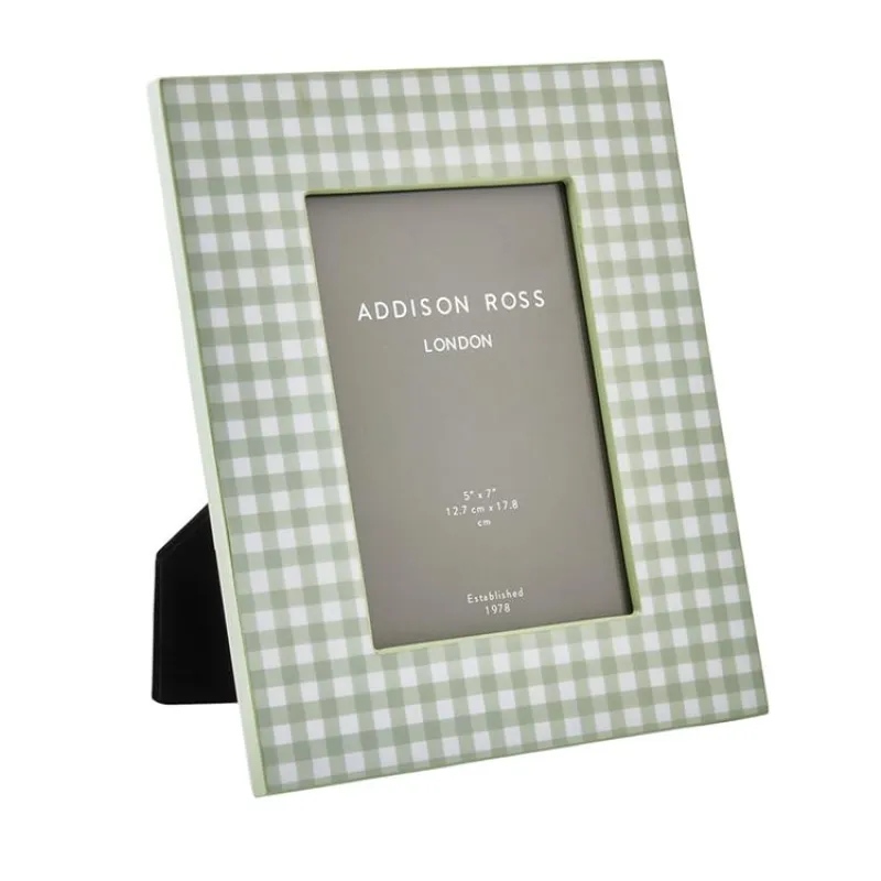 Sage Gingham Lacquer Photo Frame sold by Addison Ross