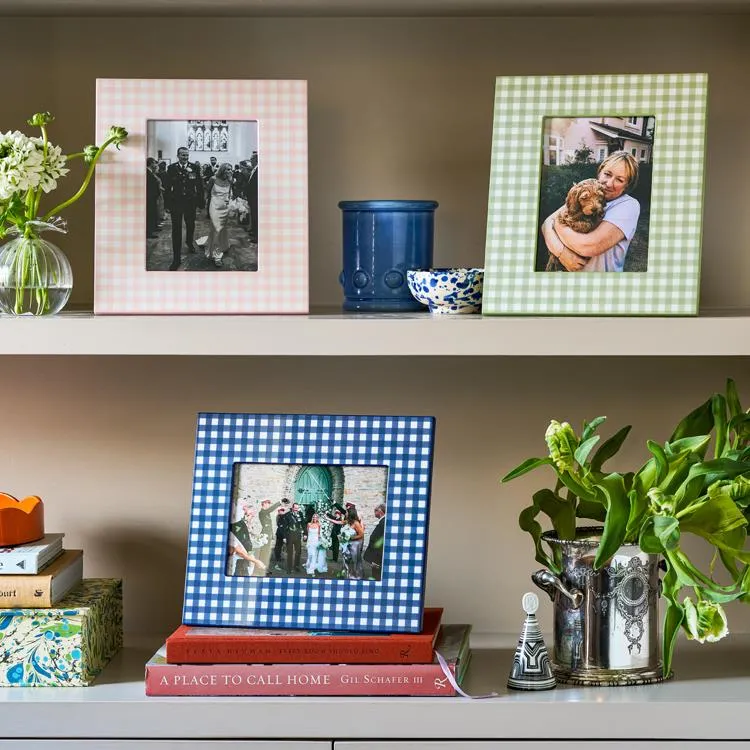 Sage Gingham Lacquer Photo Frame sold by Addison Ross product image thumbnail 2