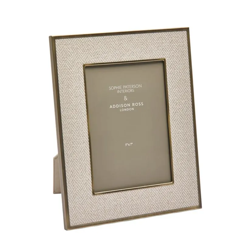Sophie Paterson Photo Frame Oatmeal Herringbone 5 x 7" sold by Addison Ross