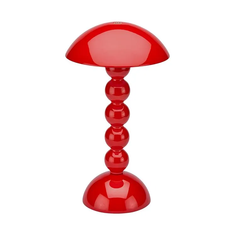 Red Lacquer Rechargeable Bobbin LED Lamp sold by Addison Ross