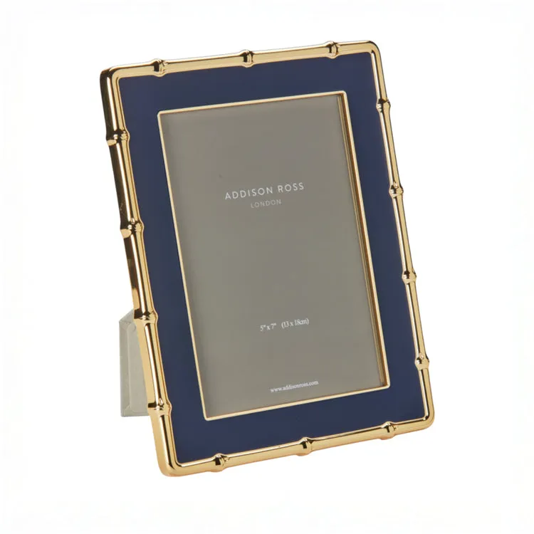 Navy & Gold Bamboo Enamel Photo Frame sold by Addison Ross