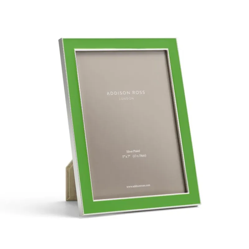 Leaf Green Enamel & Silver Frame made by Addison Ross