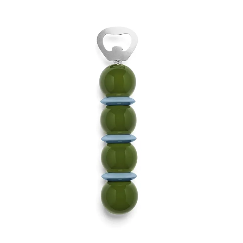 Khaki Green & Pale Denim Bobbin Bottle Opener made by Addison Ross