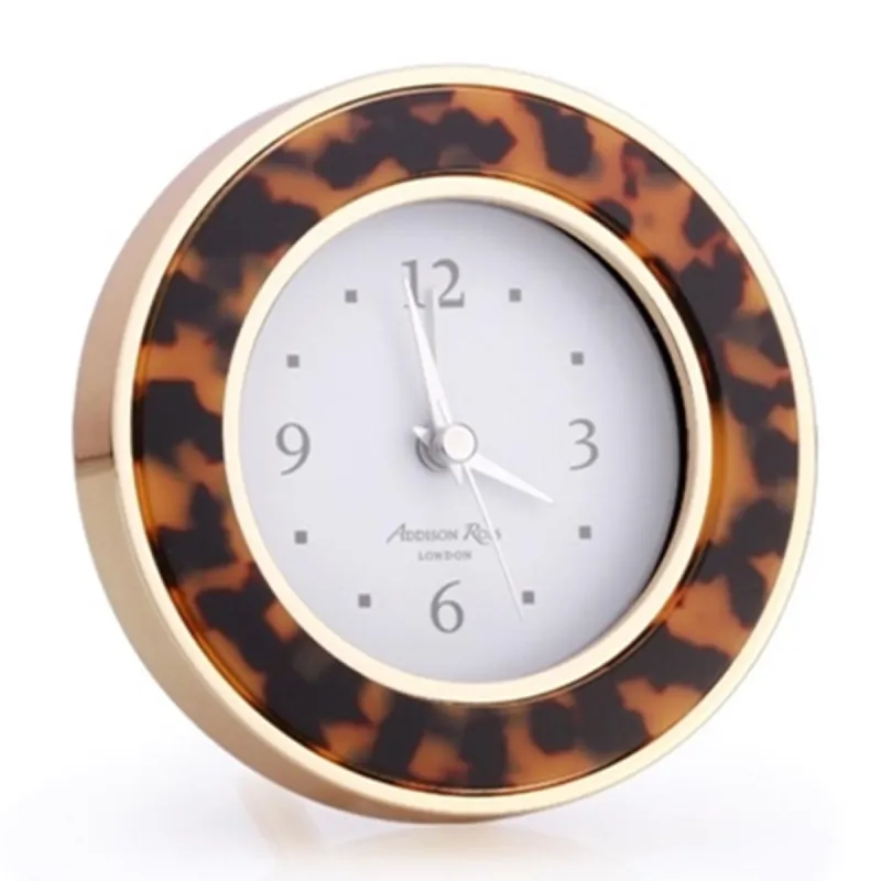 Faux Tortoiseshell & Gold Silent Alarm Clock sold by Addison Ross