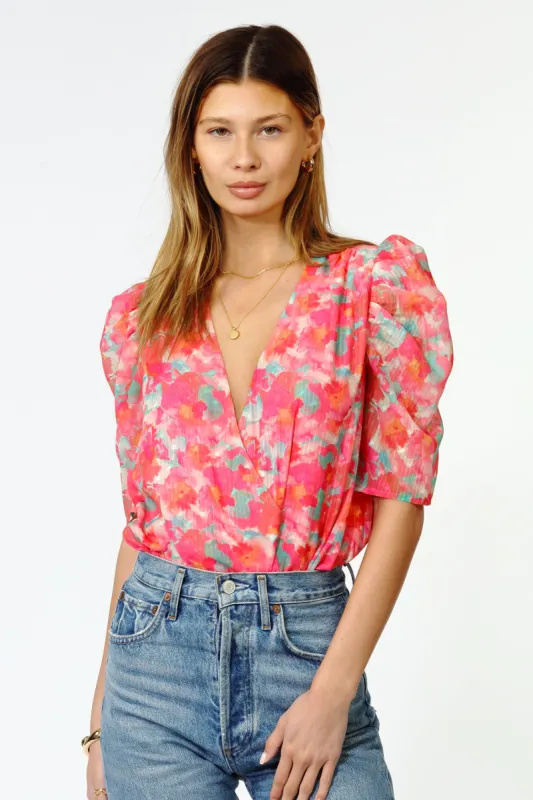 Kiara Chiffon Puff Sleeve Bodysuit - FINAL SALE sold by Adelyn Rae