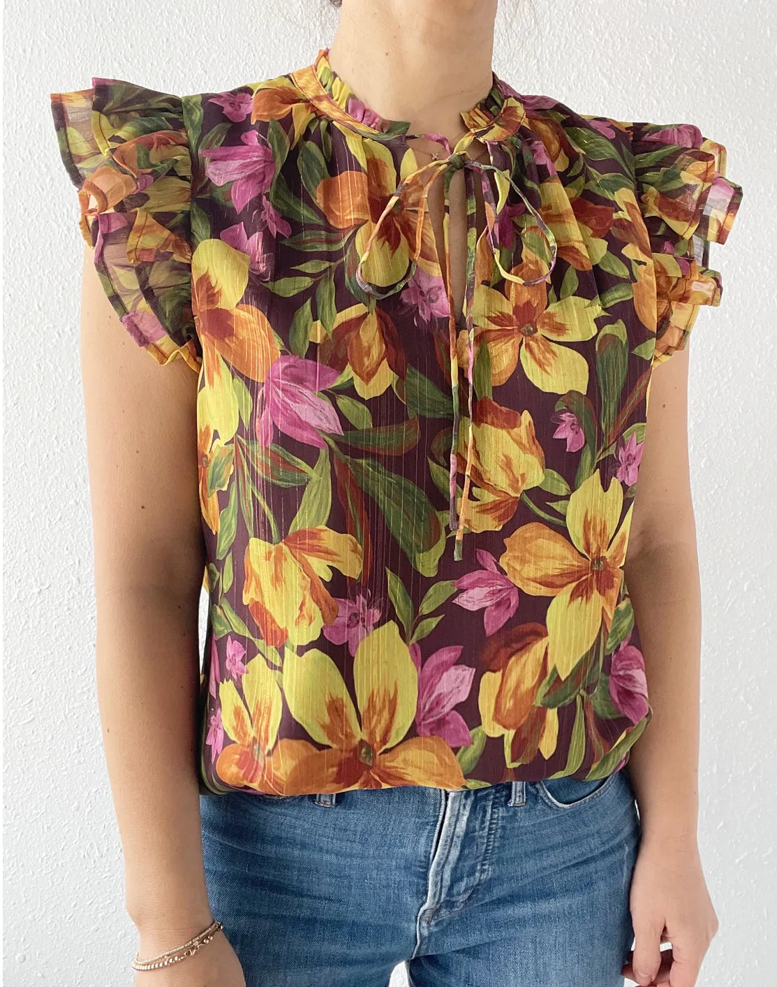 Renata Tie Front Ruffle Blouse sold by Adelyn Rae product image thumbnail 3