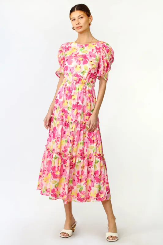 Zoey Open Back Smocked Midi Dress made by Adelyn Rae