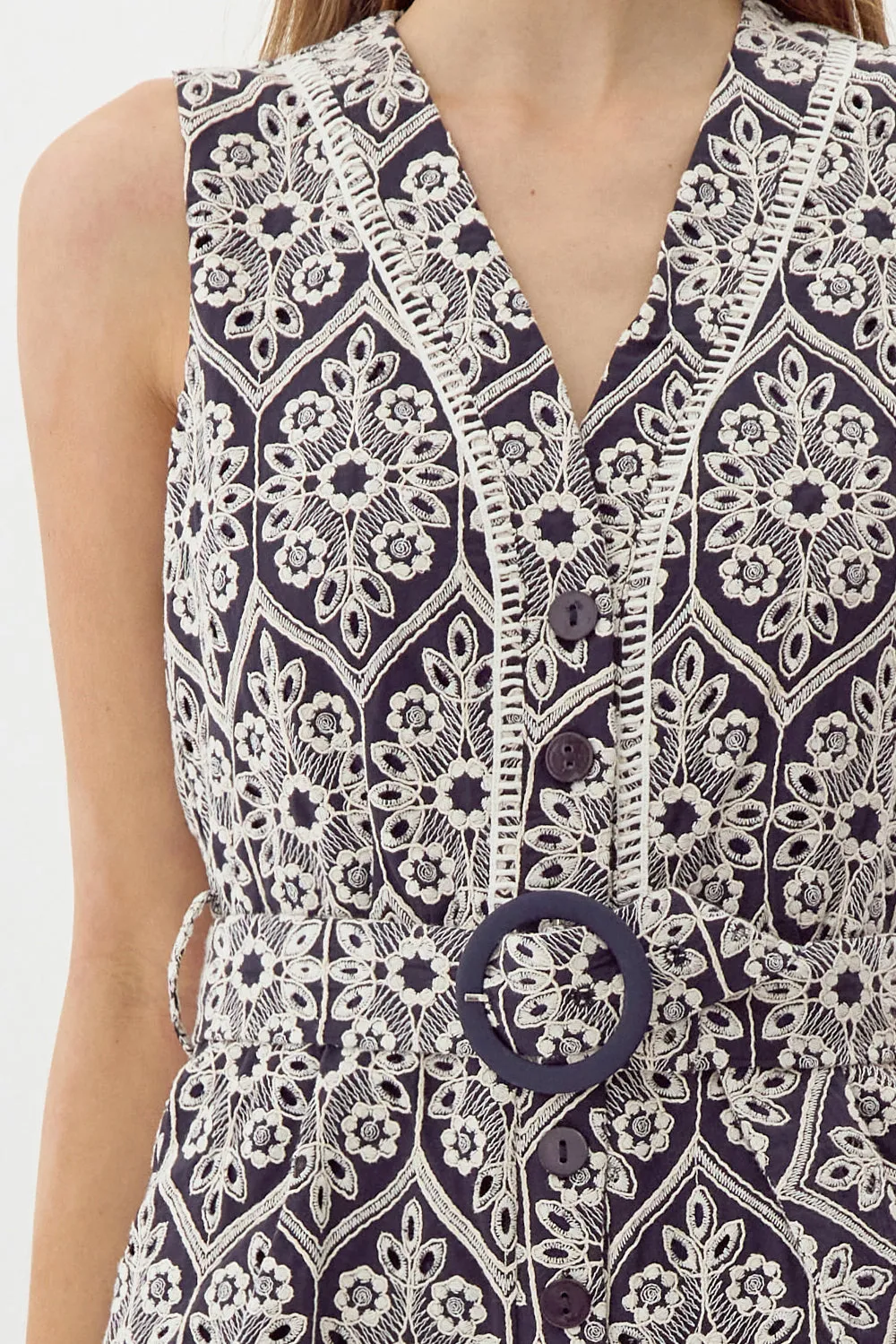 Katrina Embroidered Romper - FINAL SALE sold by Adelyn Rae product image thumbnail 4