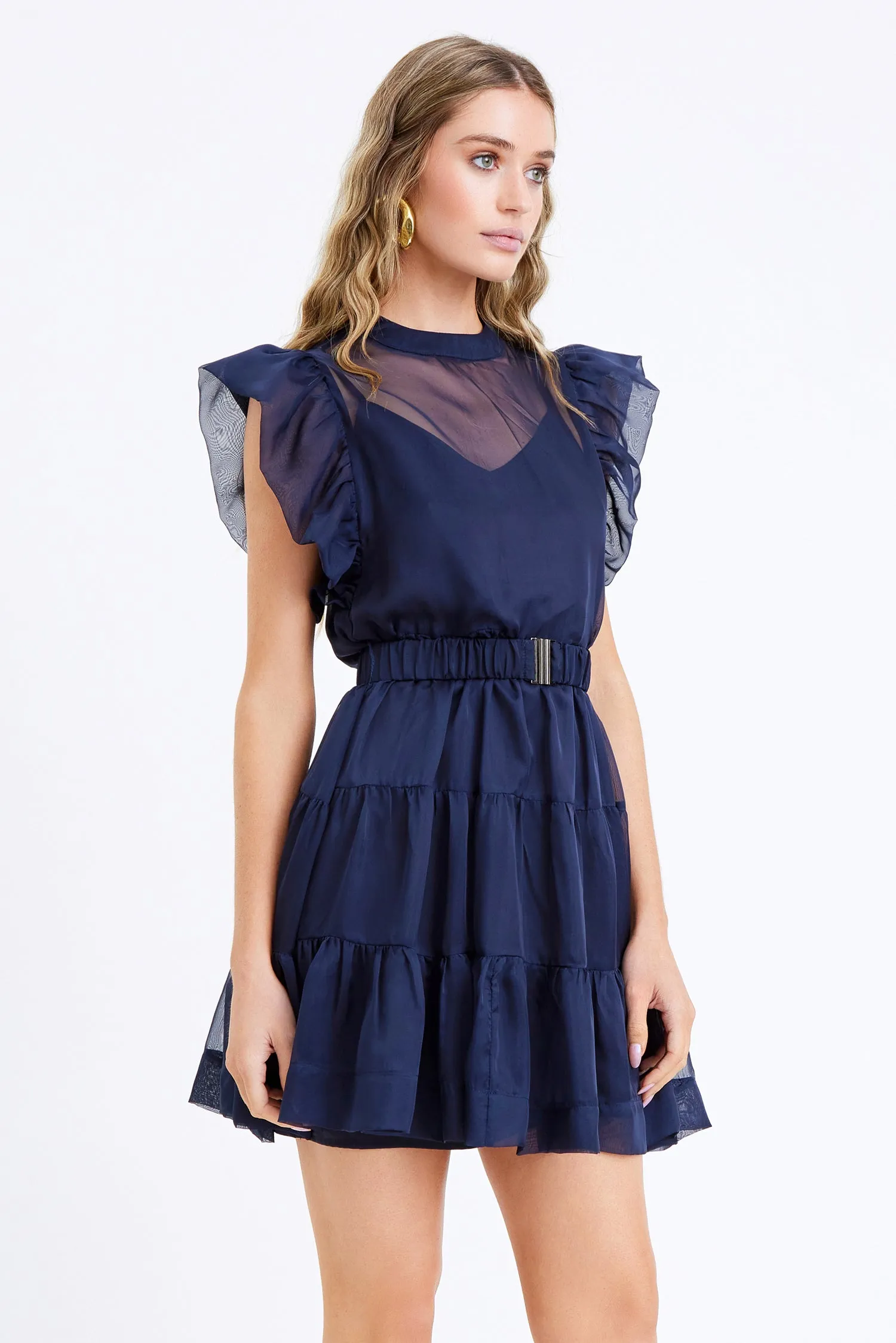 Leia Sheer Overlay Mini Dress w/ Slip - FINAL SALE sold by Adelyn Rae product image thumbnail 3