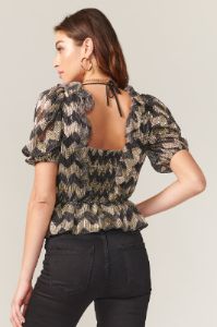 Agatha Lurex Pleated Blouse sold by Adelyn Rae