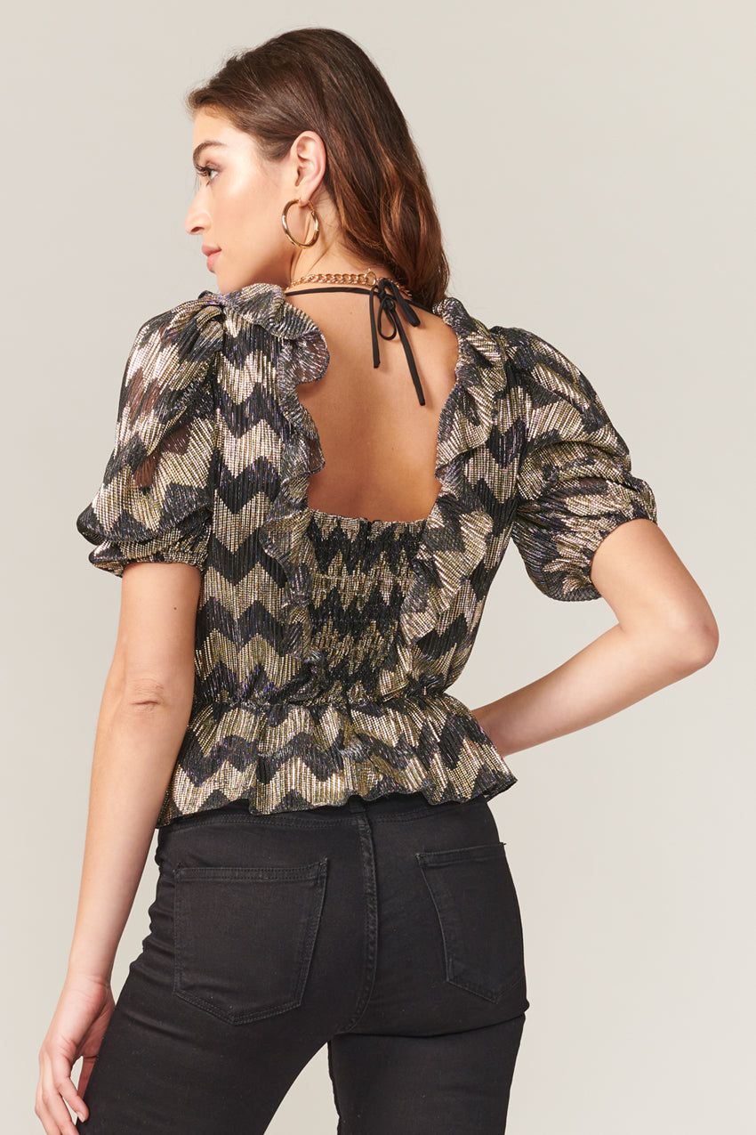 Agatha Lurex Pleated Blouse sold by Adelyn Rae product image thumbnail 3