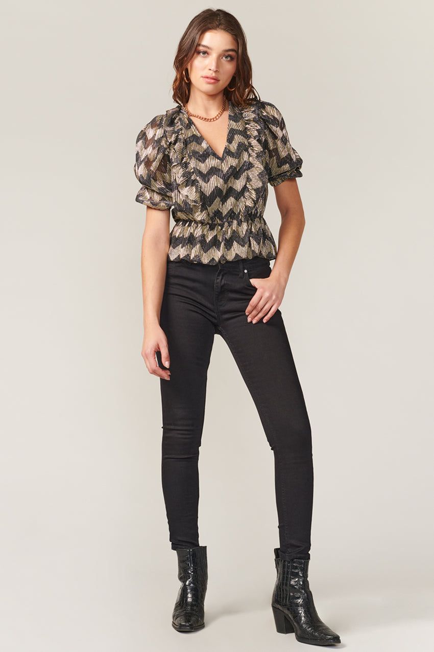 Agatha Lurex Pleated Blouse sold by Adelyn Rae product image thumbnail 4