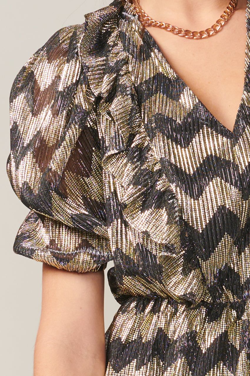 Agatha Lurex Pleated Blouse sold by Adelyn Rae product image thumbnail 2