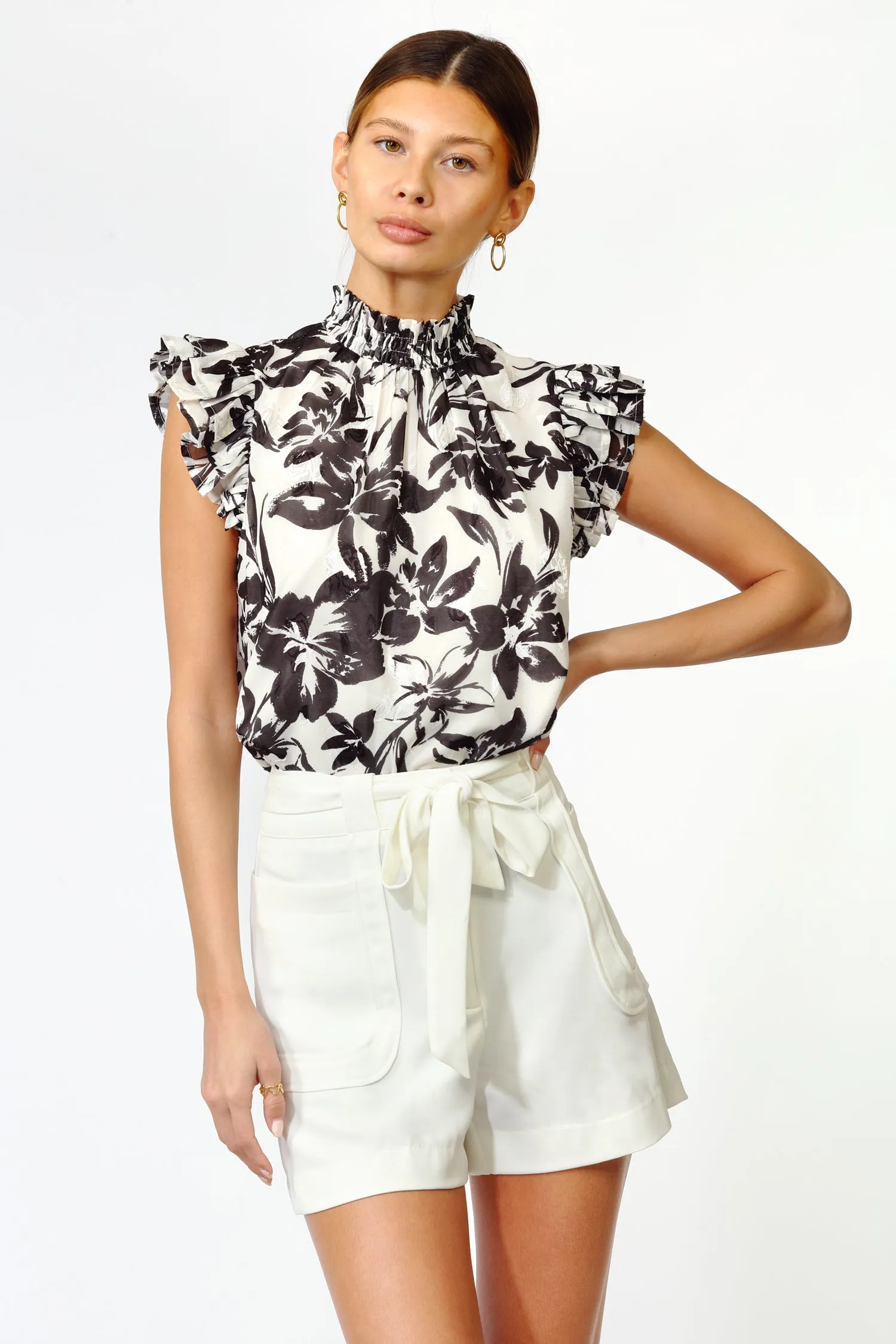 Gracie Smocked Neck Ruffle Blouse sold by Adelyn Rae product image thumbnail 3