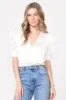 Lila Sateen Puff Sleeve Bodysuit - FINAL SALE sold by Adelyn Rae