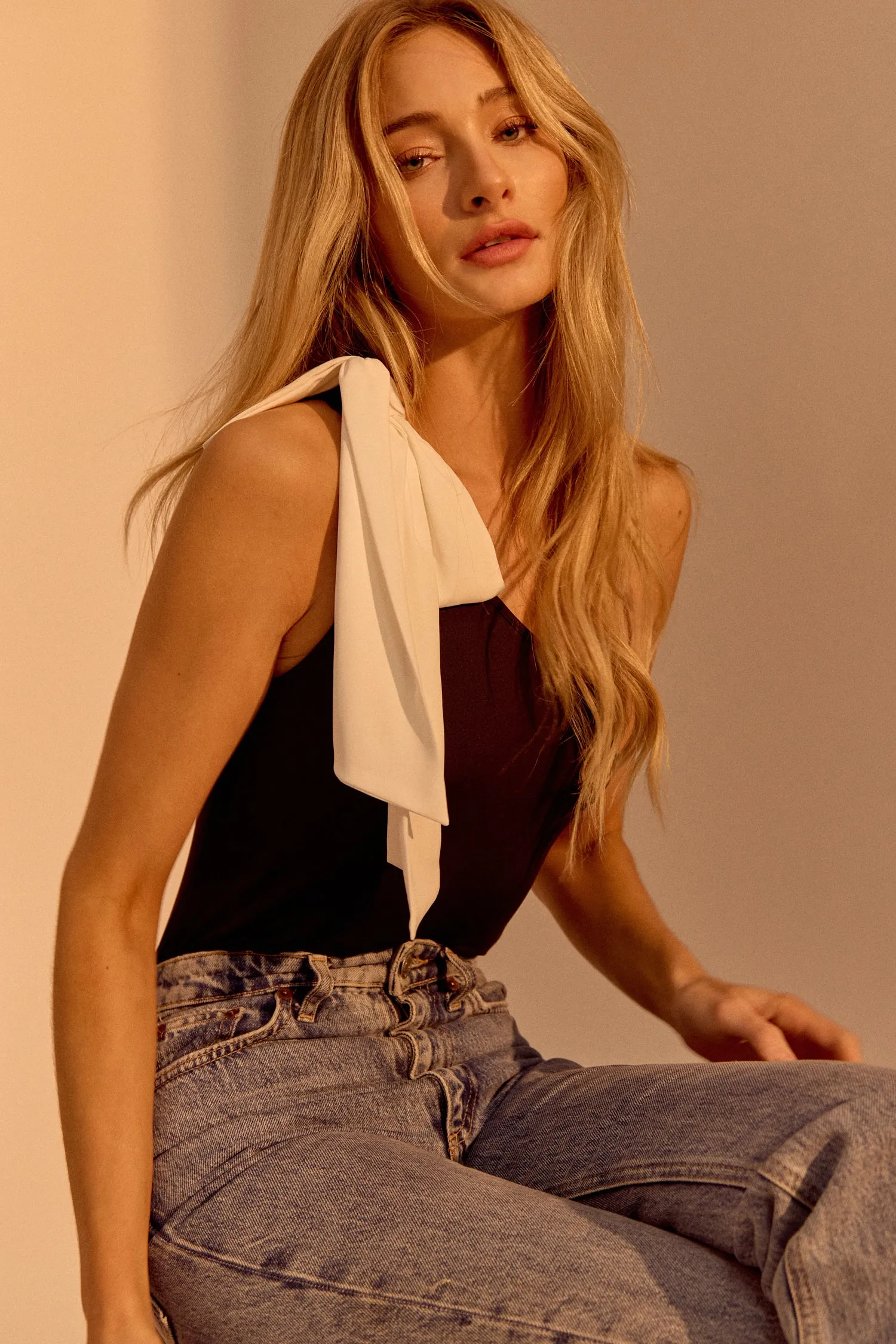 Amanda One Shoulder Bow Knit Bodysuit sold by Adelyn Rae product image thumbnail 5