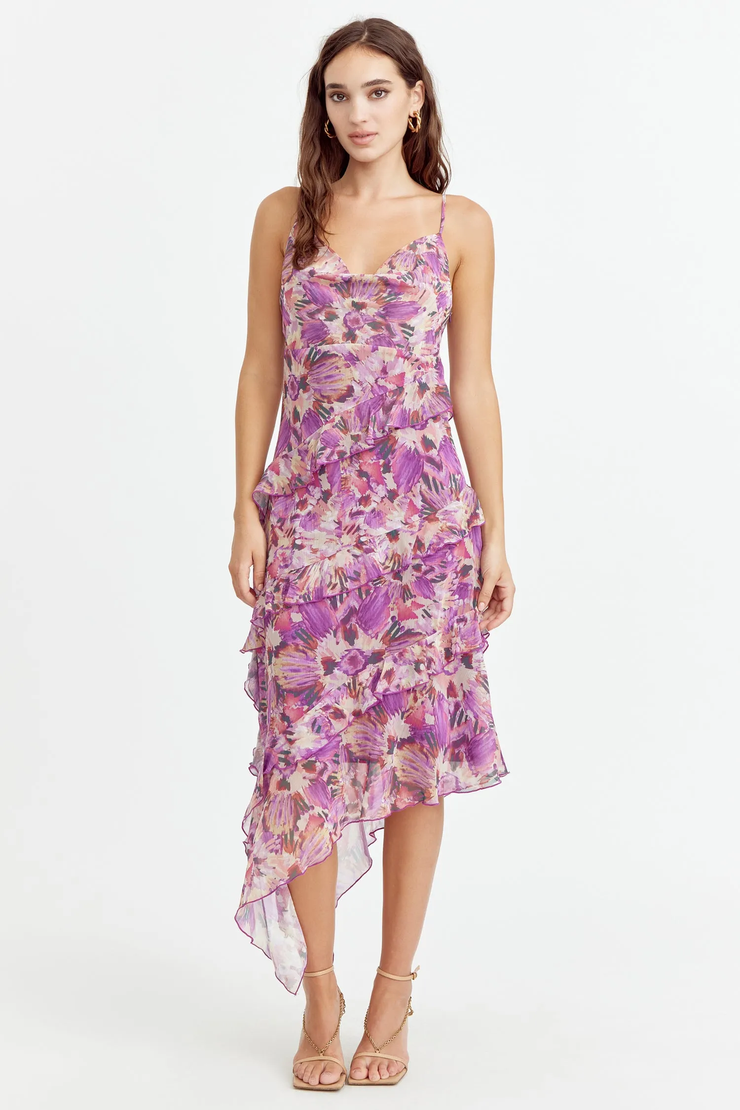 Gia Cowl Neck Frill Midi Dress sold by Adelyn Rae product image thumbnail 2