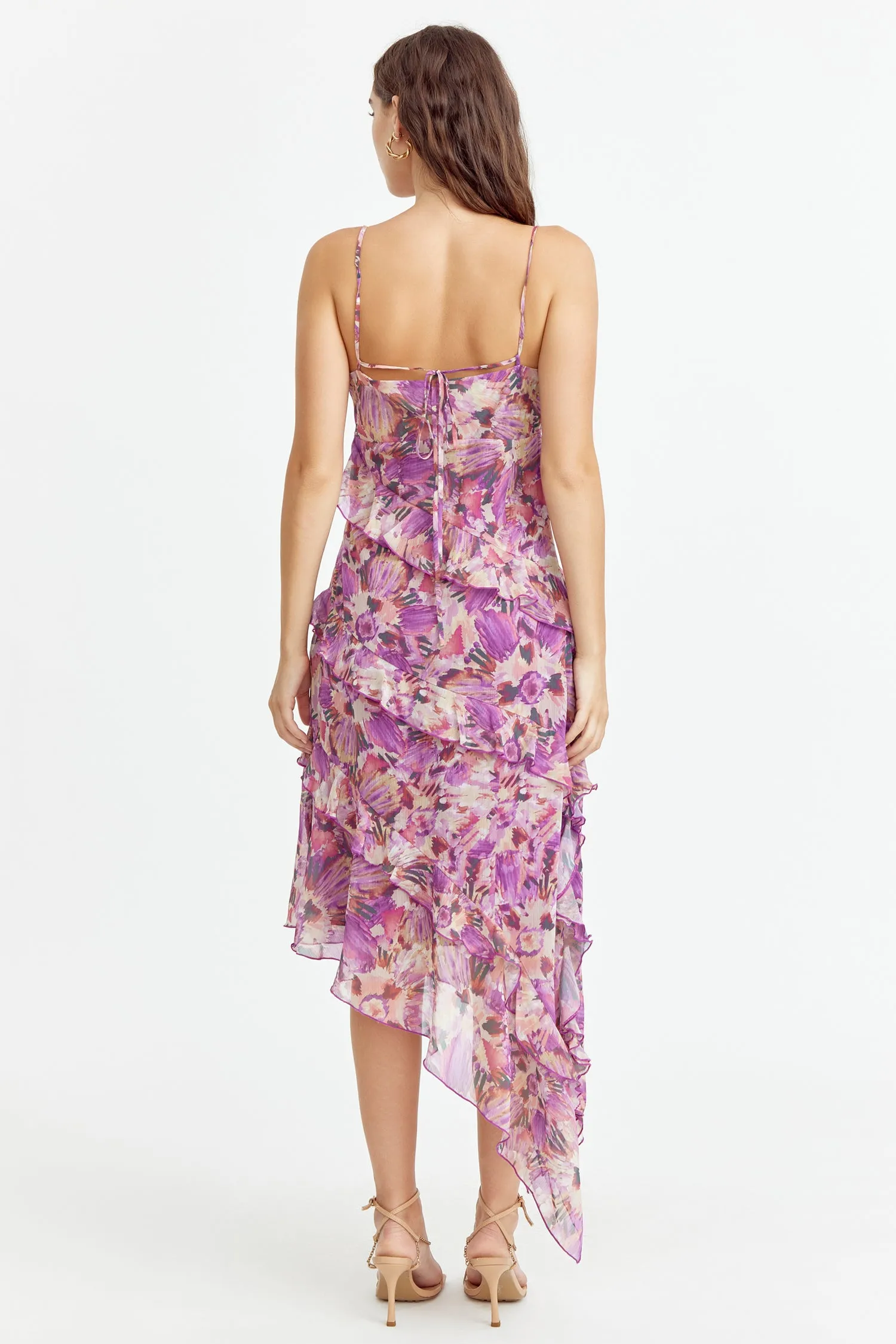 Gia Cowl Neck Frill Midi Dress sold by Adelyn Rae product image thumbnail 3