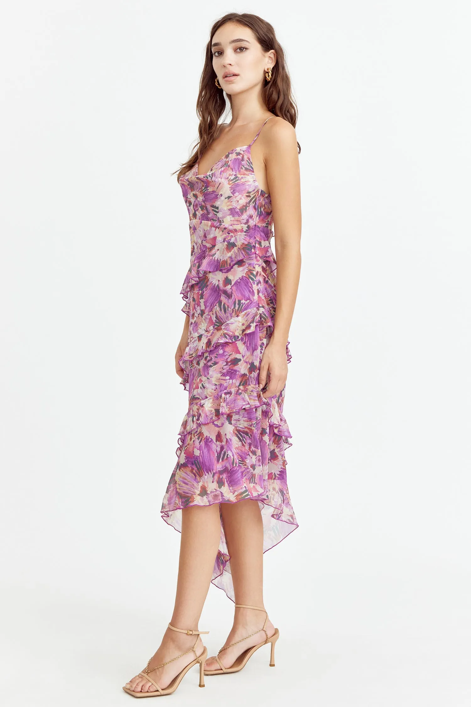 Gia Cowl Neck Frill Midi Dress sold by Adelyn Rae product image thumbnail 4