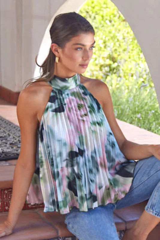 Viv Pleated Satin Top made by Adelyn Rae