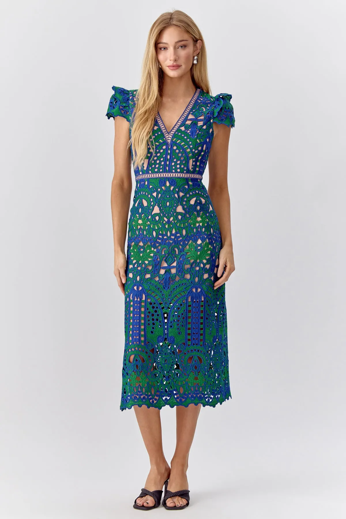 Adeline Crochet Lace Midi Dress sold by Adelyn Rae product image thumbnail 2