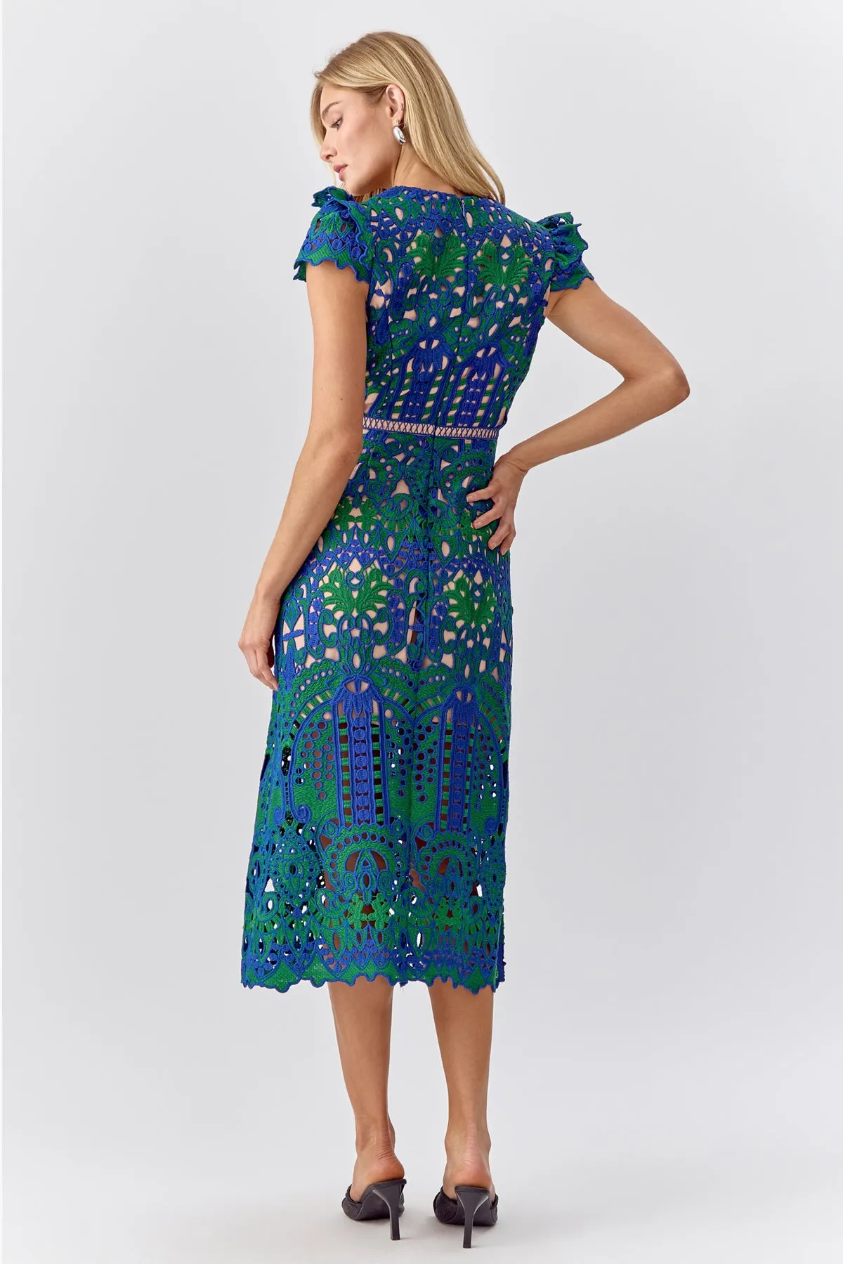 Adeline Crochet Lace Midi Dress sold by Adelyn Rae product image thumbnail 4