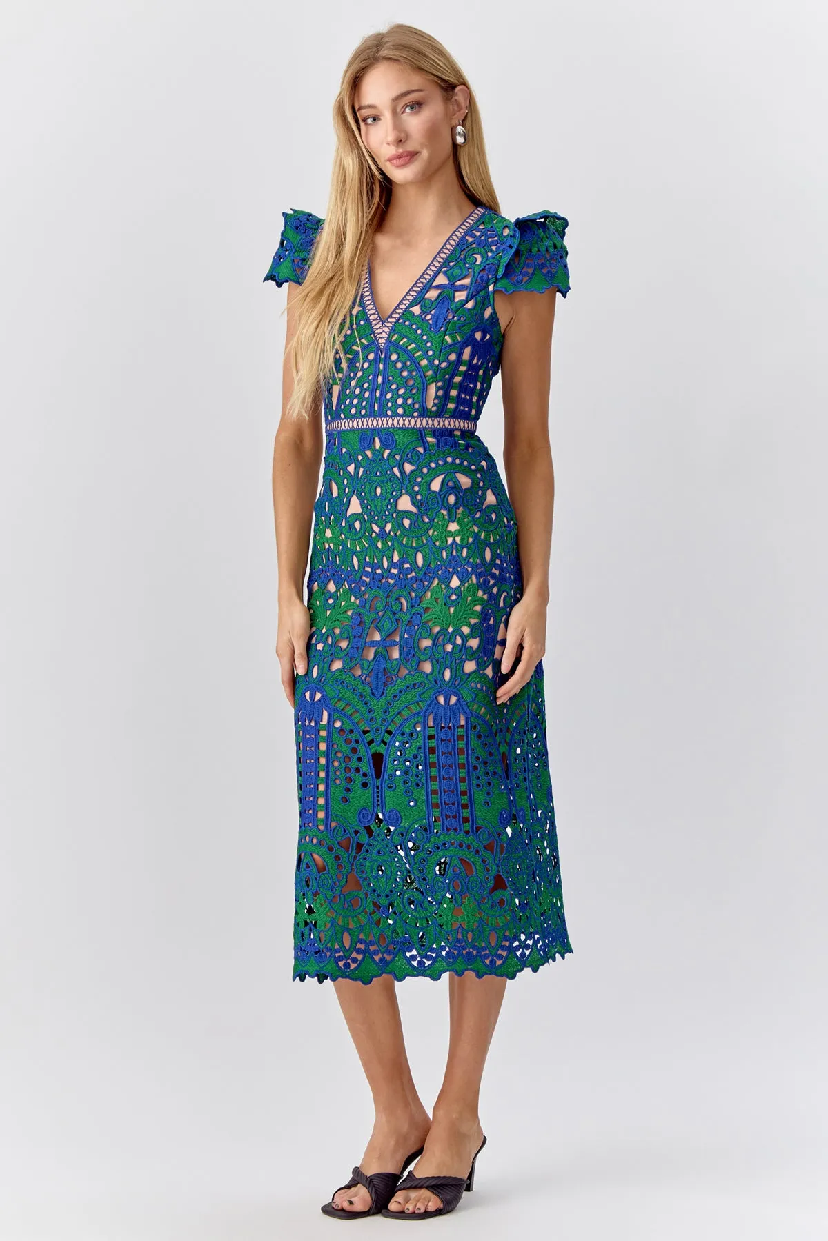 Adeline Crochet Lace Midi Dress sold by Adelyn Rae product image thumbnail 3