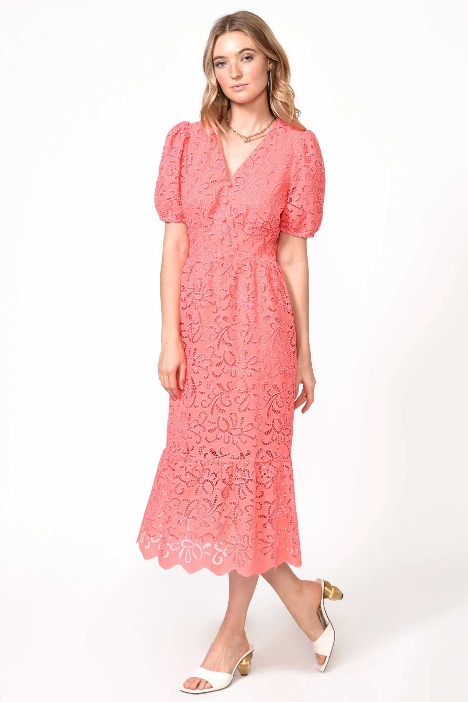 Farrah Embroidered Eyelet Midi Dress - FINAL SALE sold by Adelyn Rae product image thumbnail 2