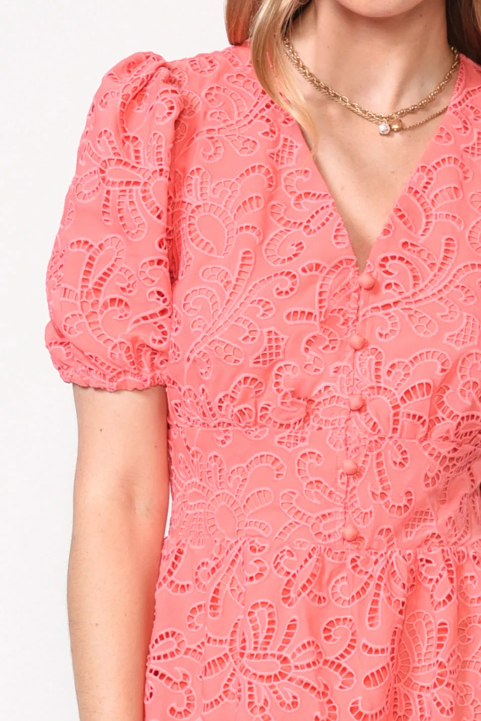 Farrah Embroidered Eyelet Midi Dress - FINAL SALE sold by Adelyn Rae product image thumbnail 4