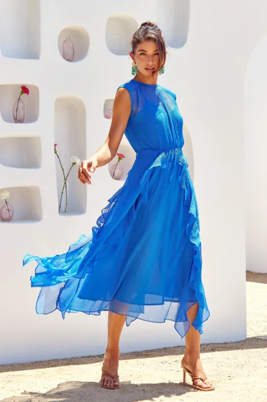 Rosalie Cascading Ruffled Midi Dress - FINAL SALE sold by Adelyn Rae