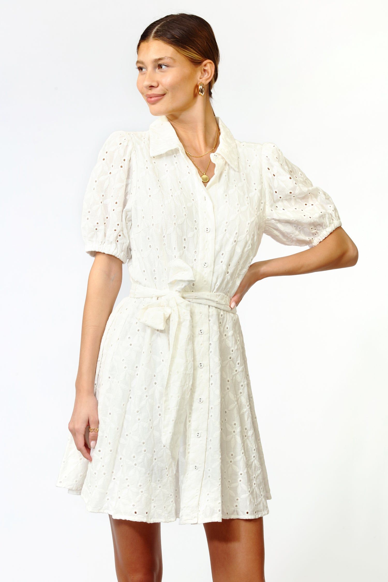 Alexis Embroidered Button Up Collard Dress sold by Adelyn Rae product image thumbnail 2