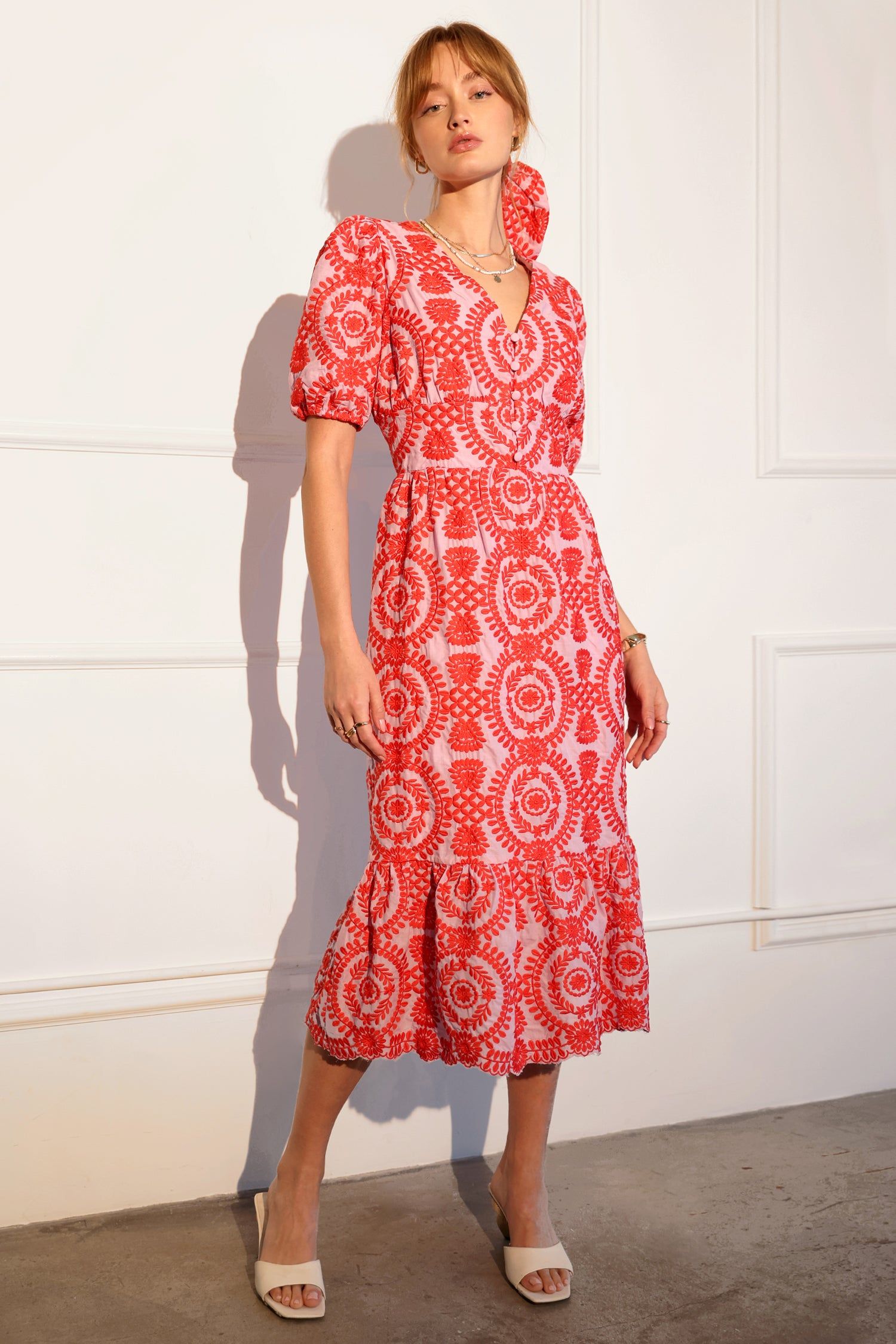 Luisa Embroidered Midi Dress sold by Adelyn Rae