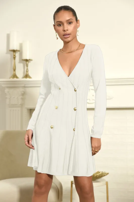 Regina Double Breasted Knit Skater Dress sold by Adelyn Rae