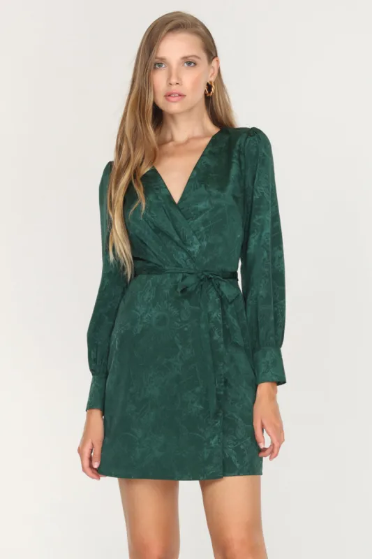 Abby Jacquard Faux Wrap Dress sold by Adelyn Rae