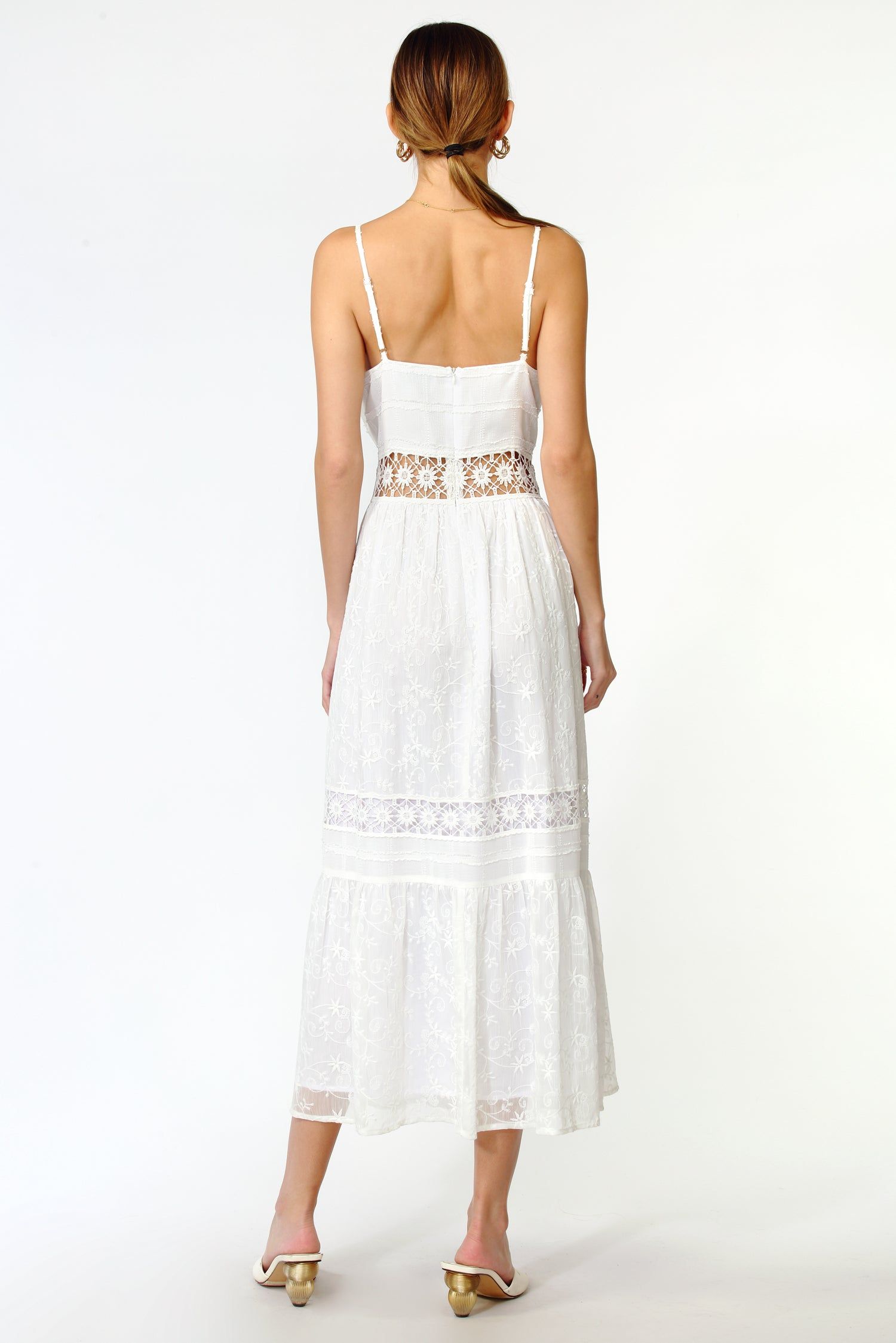 Avery Chiffon Mix Embroidered Midi Dress sold by Adelyn Rae product image thumbnail 3