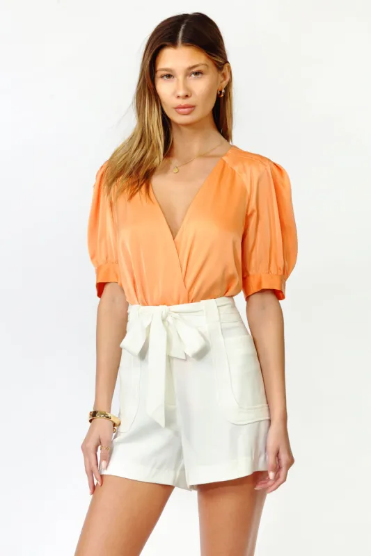Mae Pleated Puff Sleeve Bodysuit - FINAL SALE sold by Adelyn Rae