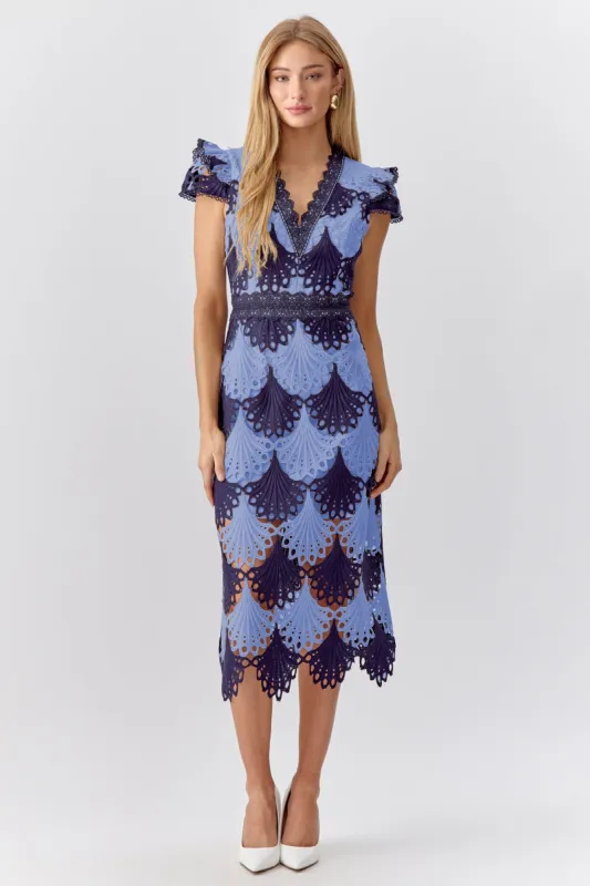 Mia Crochet Lace Midi Dress sold by Adelyn Rae