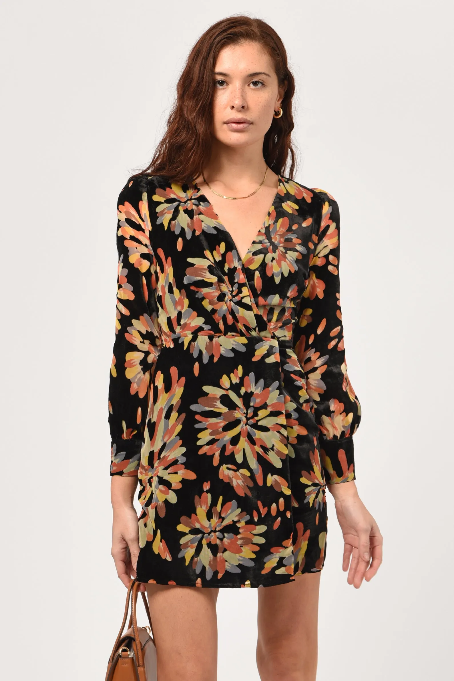 Abby Velvet Burnout Wrap Mini Dress - FINAL SALE sold by Adelyn Rae