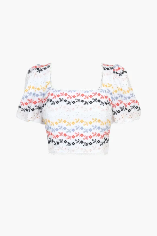 Ariel Lace Embroidered Crop Top - FINAL SALE sold by Adelyn Rae