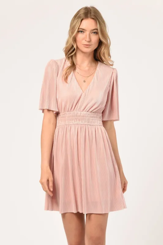 Jenis Plisse Waist Detail Mini Dress sold by Adelyn Rae