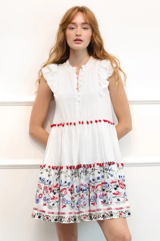 Rina Embroidered Cotton Dress sold by Adelyn Rae