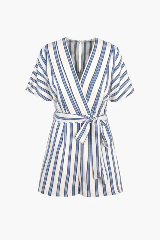 Lucila Stripe Rayon & Cotton Romper sold by Adelyn Rae